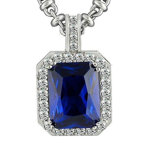 Clover Cluster Blue Sapphire Diamond Necklace